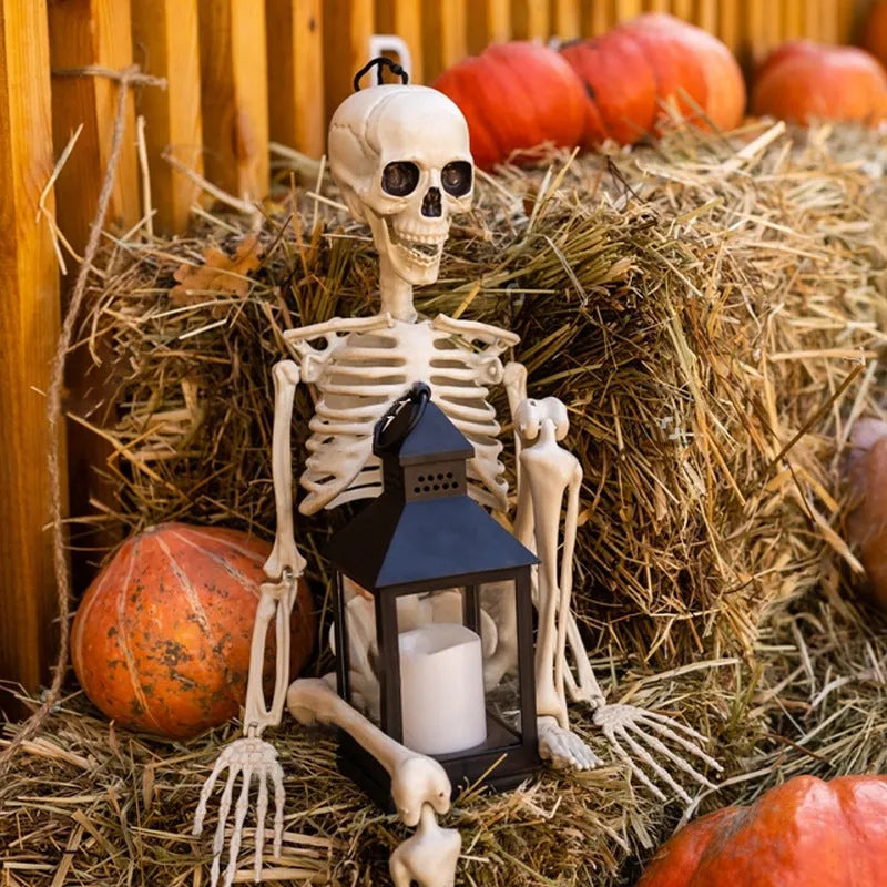 90cm tall movable joint plastic skeleton model for Halloween outdoor party decoration
