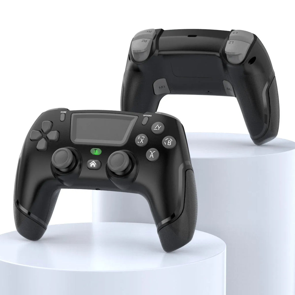 Fruit green wireless Bluetooth game controller for PS4, PC, Switch, Android, and iOS with vibration and force feedback