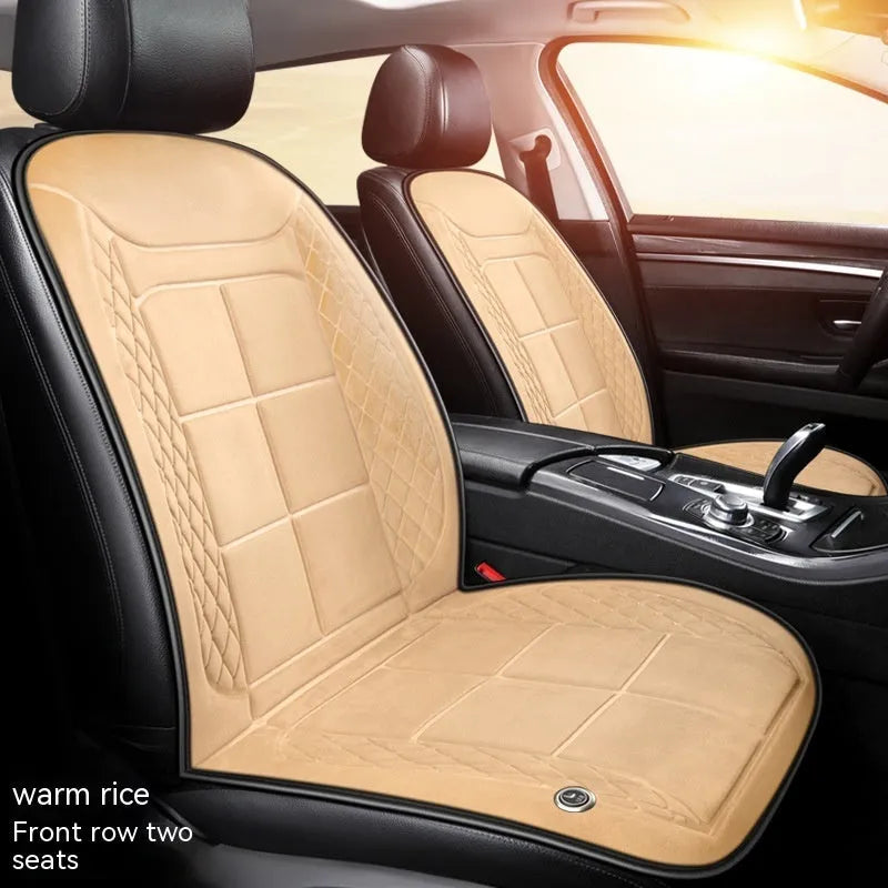Automatic heating car seat cushion in beige, black or coffee colours for single or double vehicle seats
