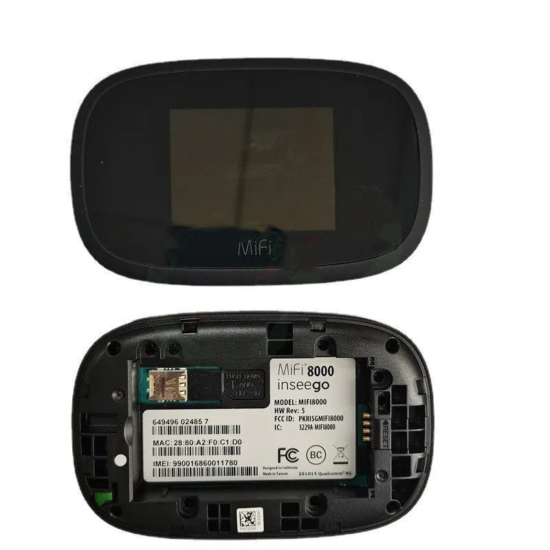 Black portable 4G LTE wireless router with dual-core processor for mobile internet access