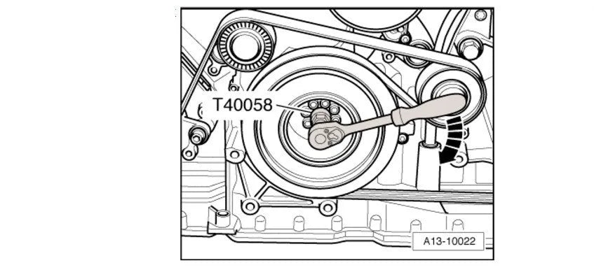 Aodi T40058 crankshaft rotating sleeve automotive timing tool adapter with orientation arrows