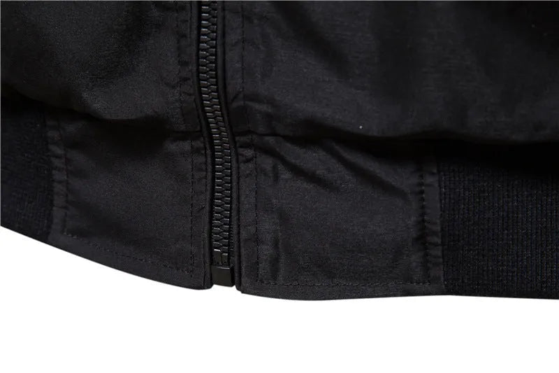 Men's solid colour casual thin jacket in polyester, shown in army green, hanging on a hanger.