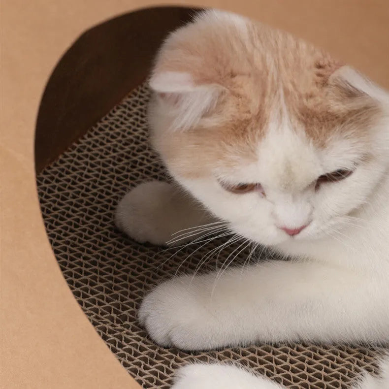 Brown integrated cat scratch board and paper bag nest made from washable kraft paper, dimensions 40x30x53cm