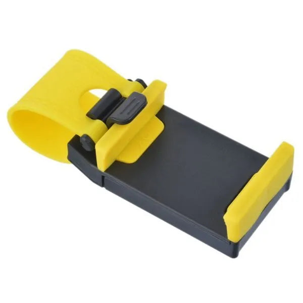 Universal steering wheel phone clip mount holder in black red blue yellow colours