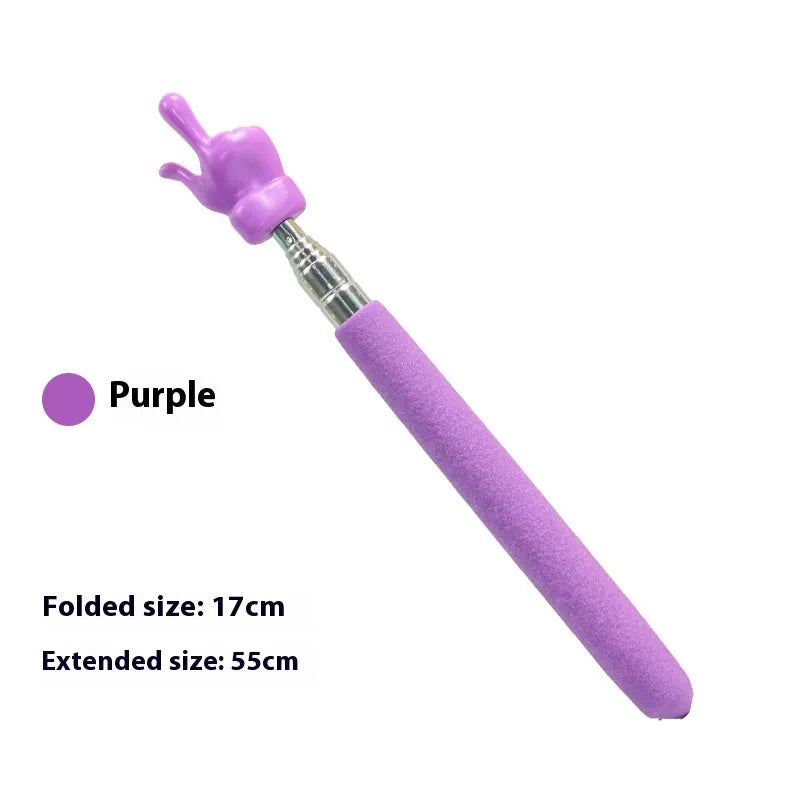 Retractable stainless steel teaching pointer with colourful tip for classroom reading