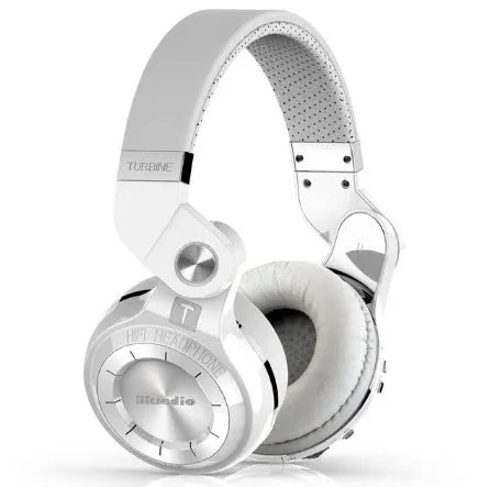 Bluedio T2 Plus wireless Bluetooth headphones in black, white, red, or blue colours with on-ear design
