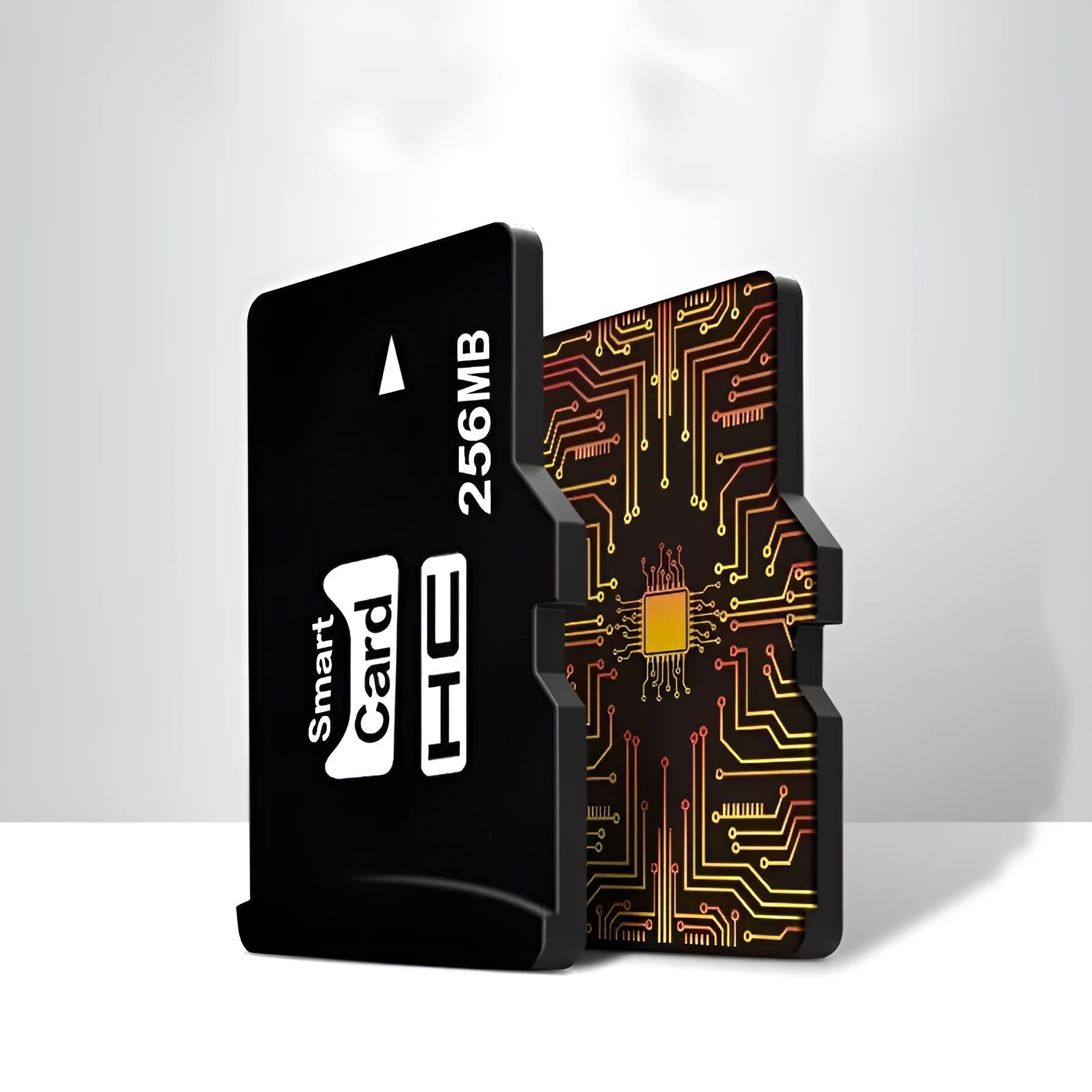256MB TF microSD memory card on white background showing front and back.