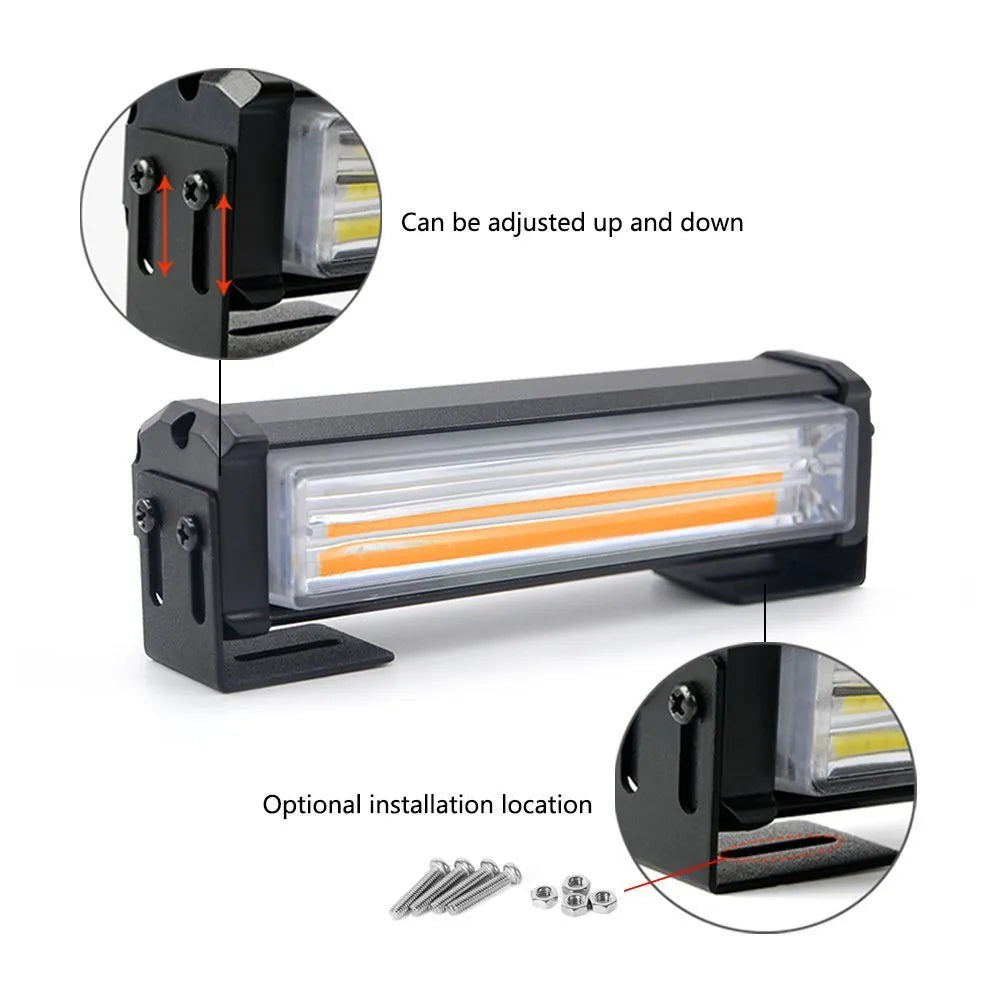 Yellow vehicle strobe warning light with COB LED and aluminium alloy housing