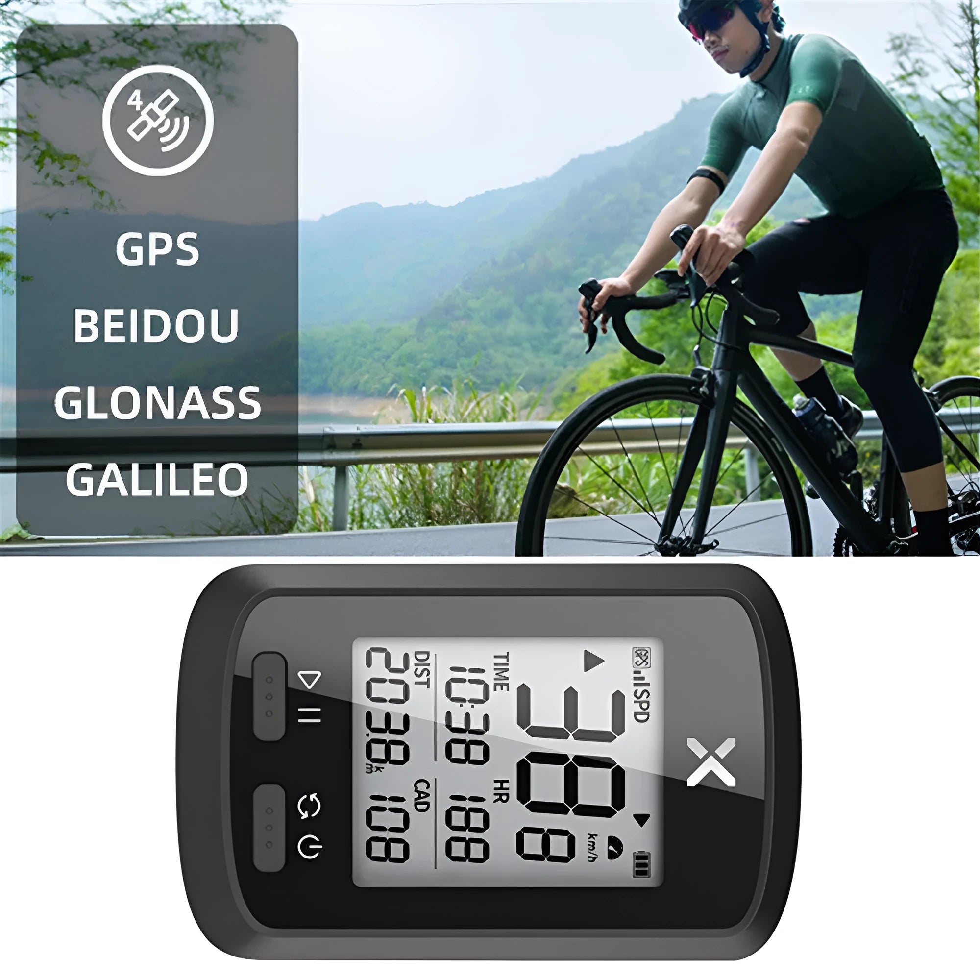 Black plastic bicycle stopwatch with digital display for cycling training