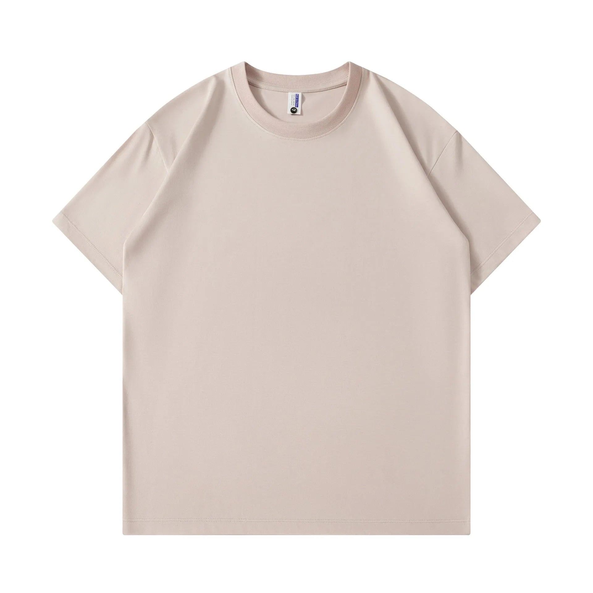 Unisex pure cotton short sleeve t-shirt in solid colour loose style available in apricot black caramel and other shades