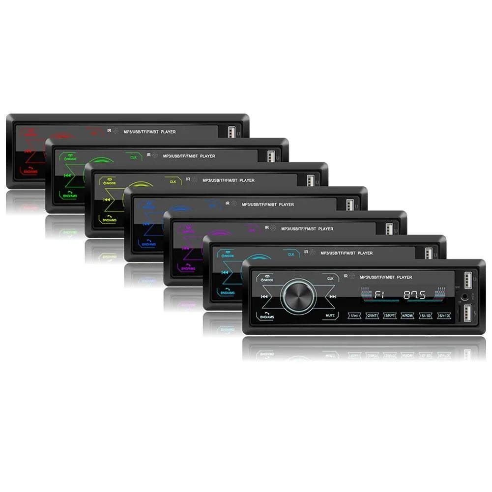 M10 touch screen dual USB vehicular Bluetooth MP3 player with colourful light and radio all-in-one machine
