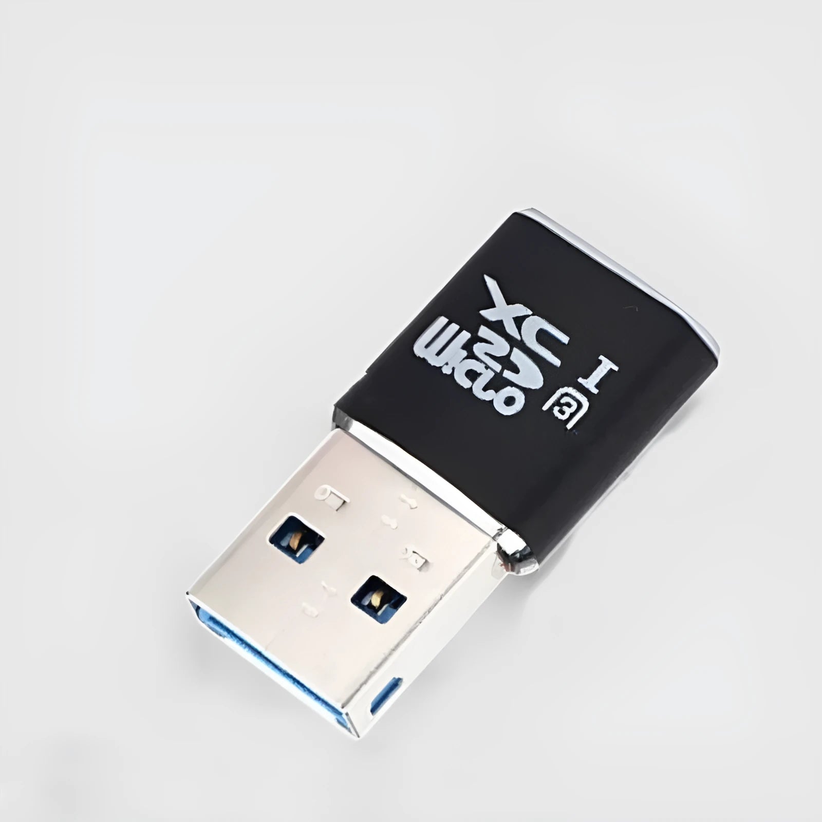 Black USB 3.0 microSD card reader with SDXC compatibility up to 2TB capacity