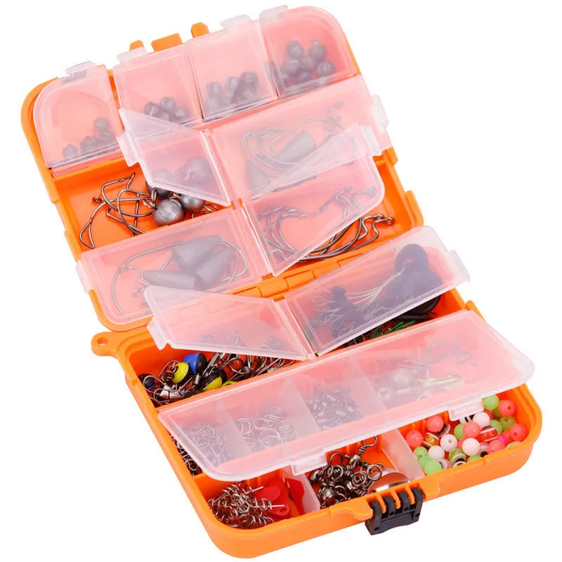 Weihe 257 pieces lure fishhook accessories suit in orange or black box for fishing