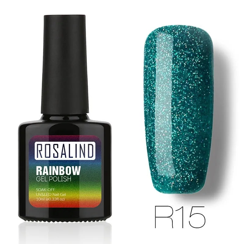 ROSALIND phototherapy gel nail polish bottle in RBR shade, glossy finish for UV/LED curing