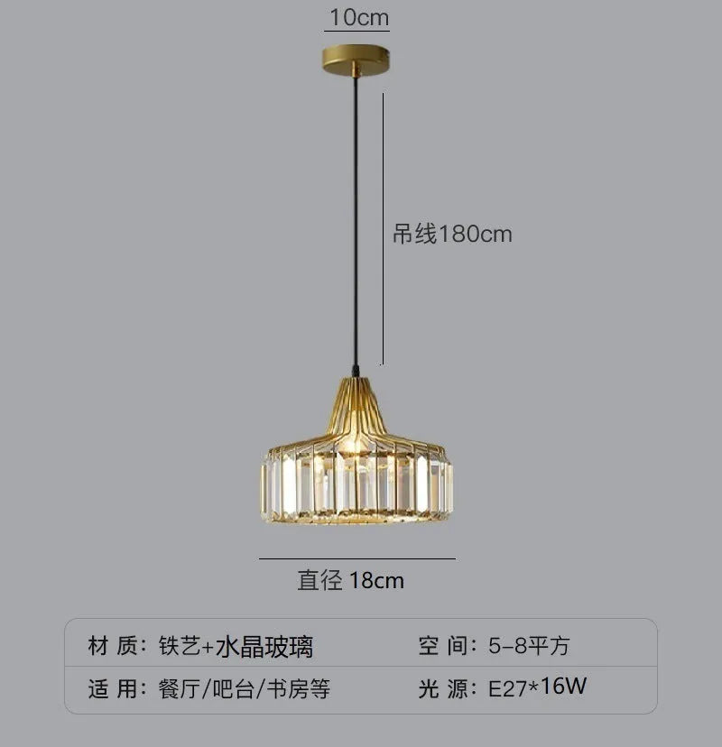 Modern crystal chandelier ceiling lamp in black or gold with LED lighting
