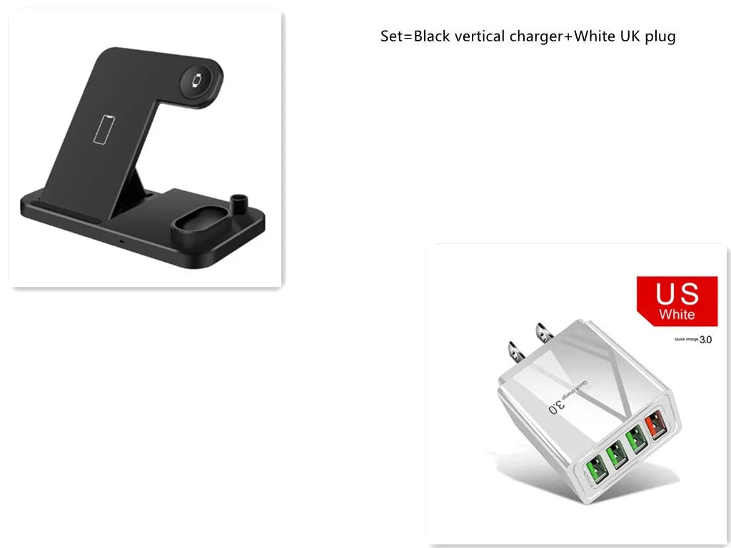 4-in-1 wireless charging station with adjustable magnetic phone stand, charging Apple Watch, AirPods and Apple Pencil simultaneously