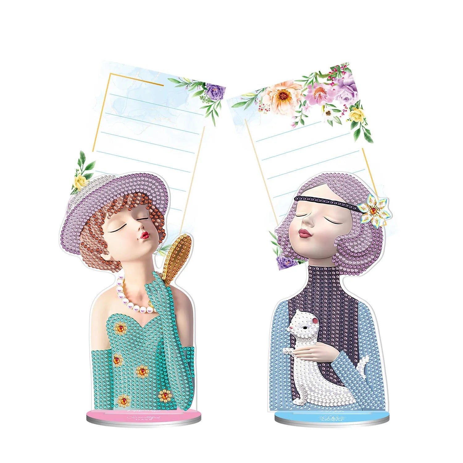 Handmade diamond painting decorative note clip kit with American style design for desktop display