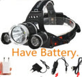 Aluminium alloy rechargeable LED headlight with adjustable head strap and Hawkeye lens.