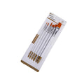 Set of six watercolour acrylic brushes with wood handles and aluminium ferrules in graduated sizes