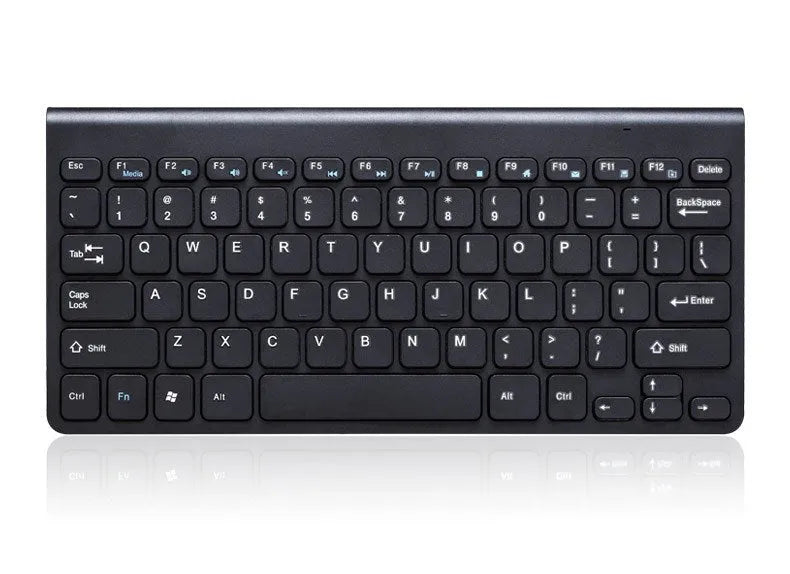 Black and white wireless keyboard and mouse set with 78 keys and 4 buttons