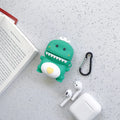 Cartoon animal design silicone protective case for AirPods 1 and 2 generation charging case in multiple colours.