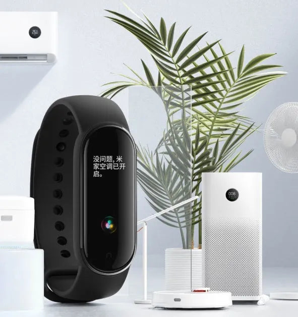 Mijia Mi Band 5 fitness tracker with black TPU wristband and 1.1 inch colour screen