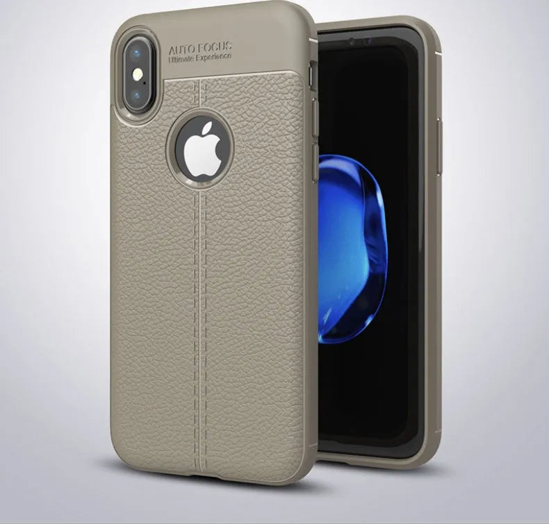Black WeFor PU leather texture slim fit phone case for OnePlus 6, 5, and 5T models.