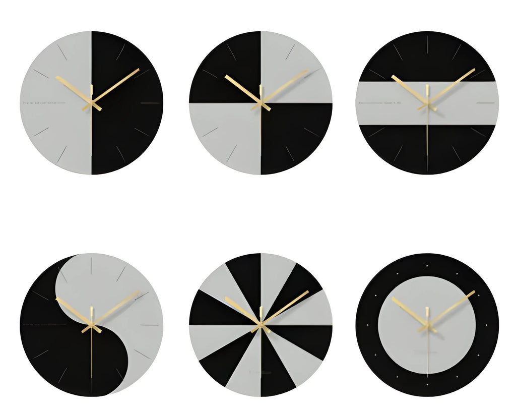Minimalist transparent tempered glass wall clock with large 29.5cm diameter face on a white wall.
