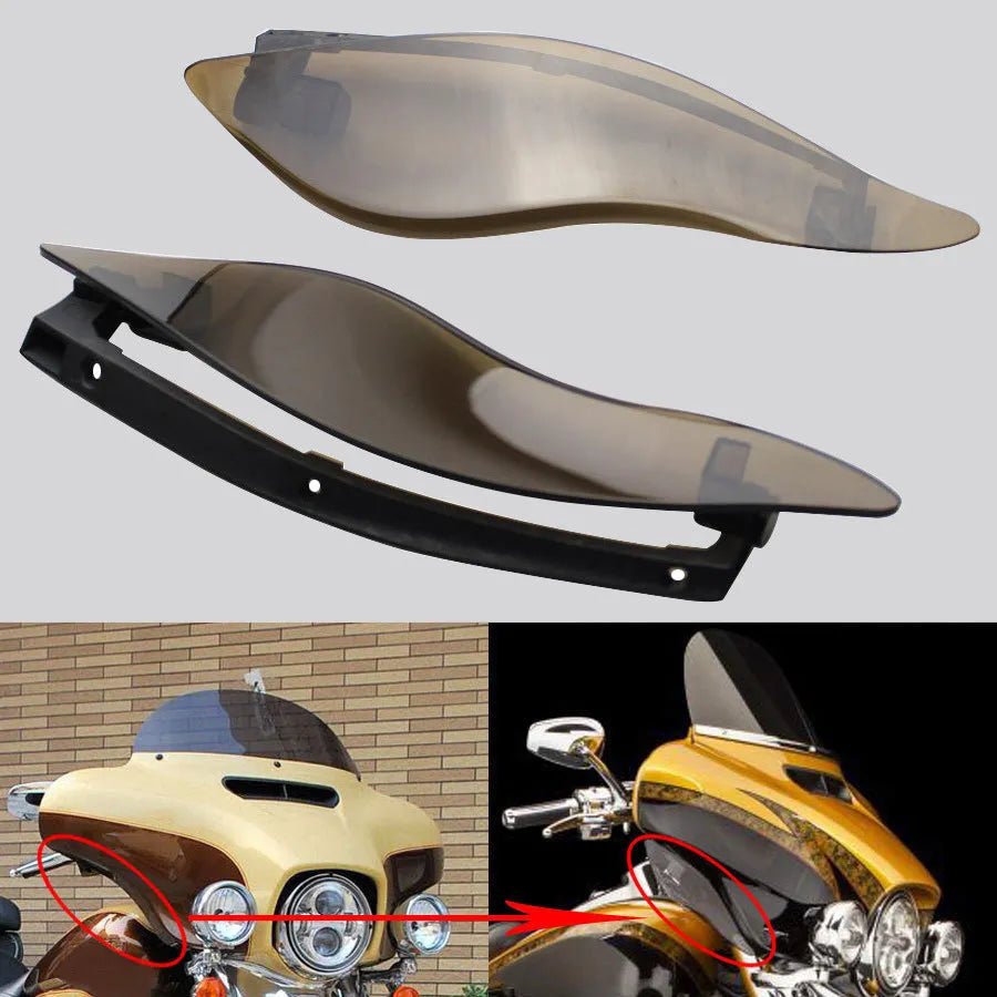 Harley Davidson three-wheel motorcycle windshield side wing kit in ABS plastic