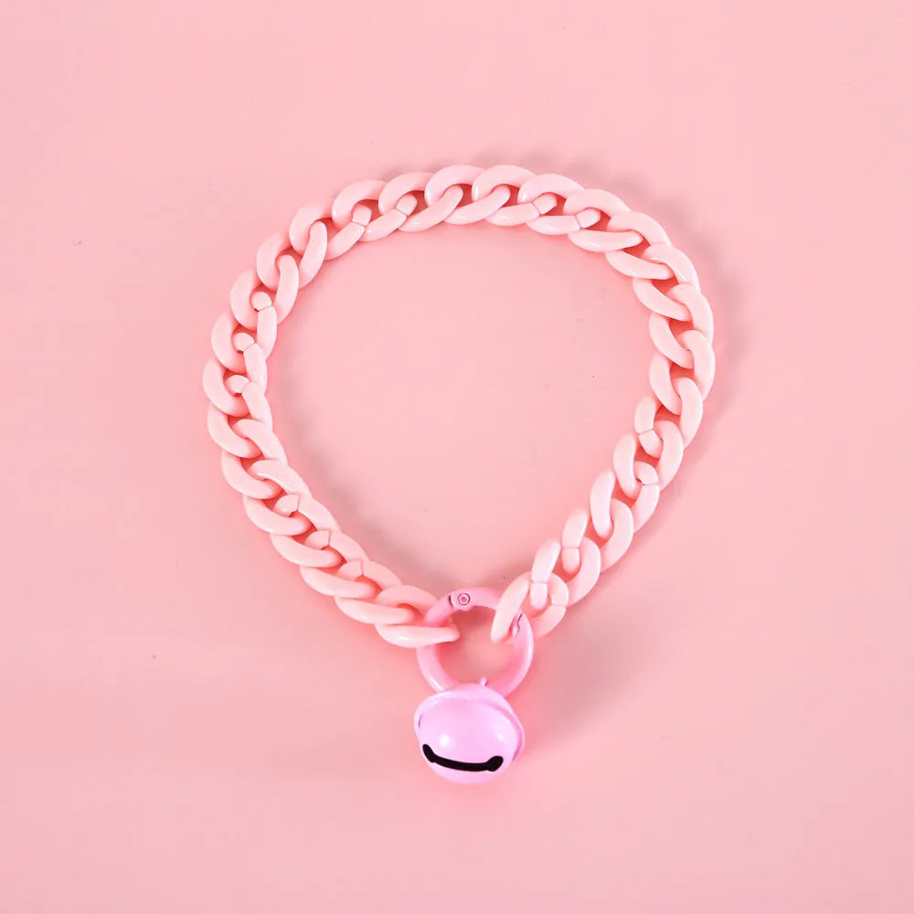Adjustable plastic pet collar in macaron candy colours of blue, pink and mixed for cats and small dogs.