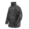 Men's black tie-dye printed turtleneck sweater with drop-shoulder sleeves