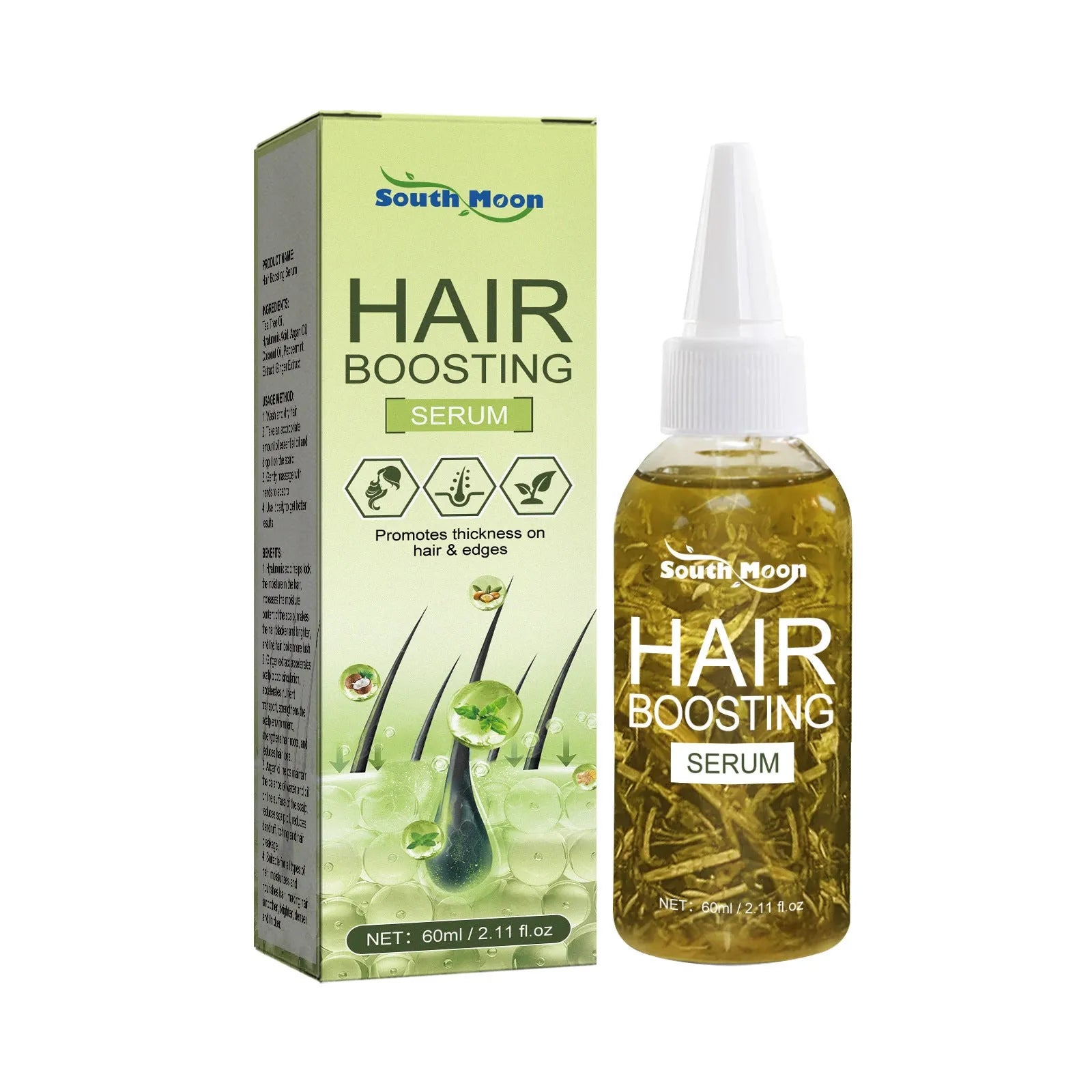60ml bottle of anti-fall repair hair essential oil for dry hair tails and manic hair.