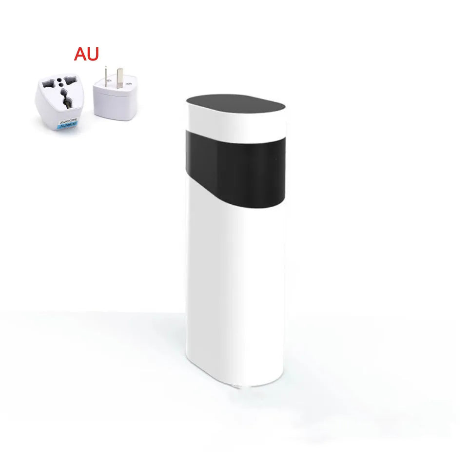 Black and green portable desktop instant water dispenser with digital display and small tank.