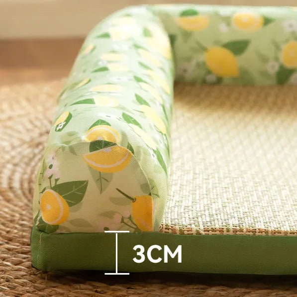 Non-stick Oxford cloth pet ice pad in perfume lemon colour for cats and dogs