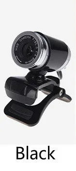 480P HD webcam with CMOS sensor, glass lens, 640x480 resolution, 140cm cable, 5.5x3cm size, black colour