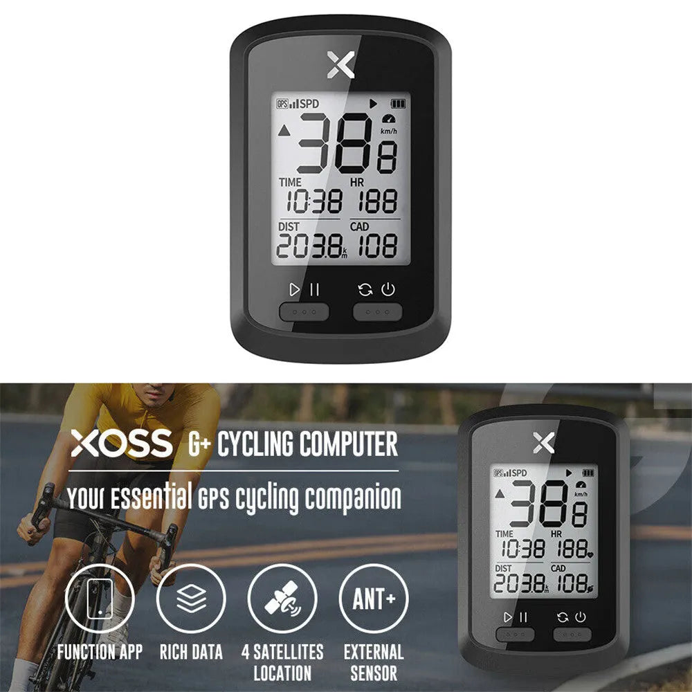 Black plastic bicycle stopwatch with digital display for cycling training