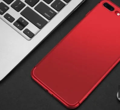Flexible TPU mobile phone case for iPhone models 6 through X in black, blue, red, or white.
