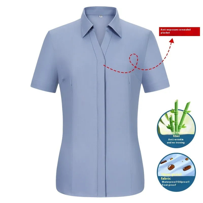 Men's slim fit bamboo fibre business shirt with square collar in solid colour