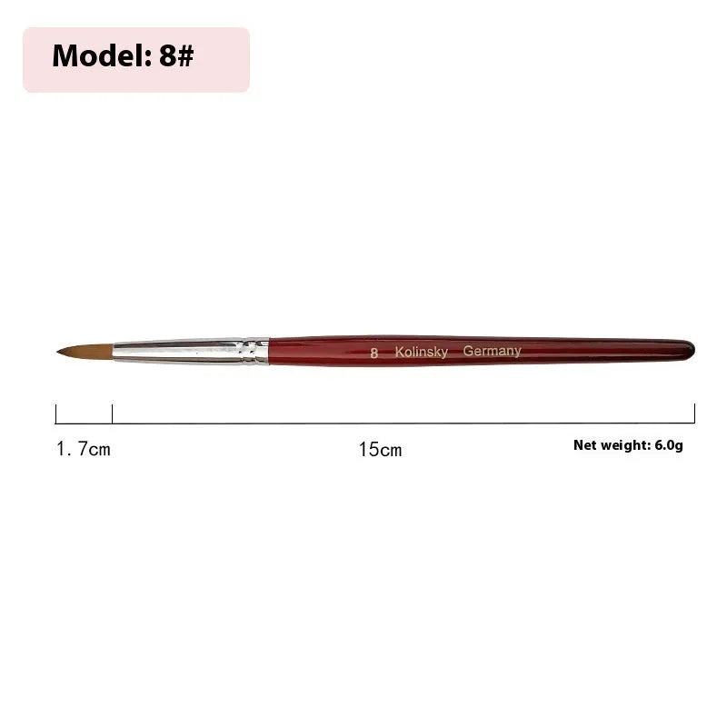 Nail art crystal pen with round tip on rosewood handle for dotting and detailing