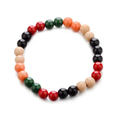 Natural stone beaded healing bracelet with lava stone charms for essential oils