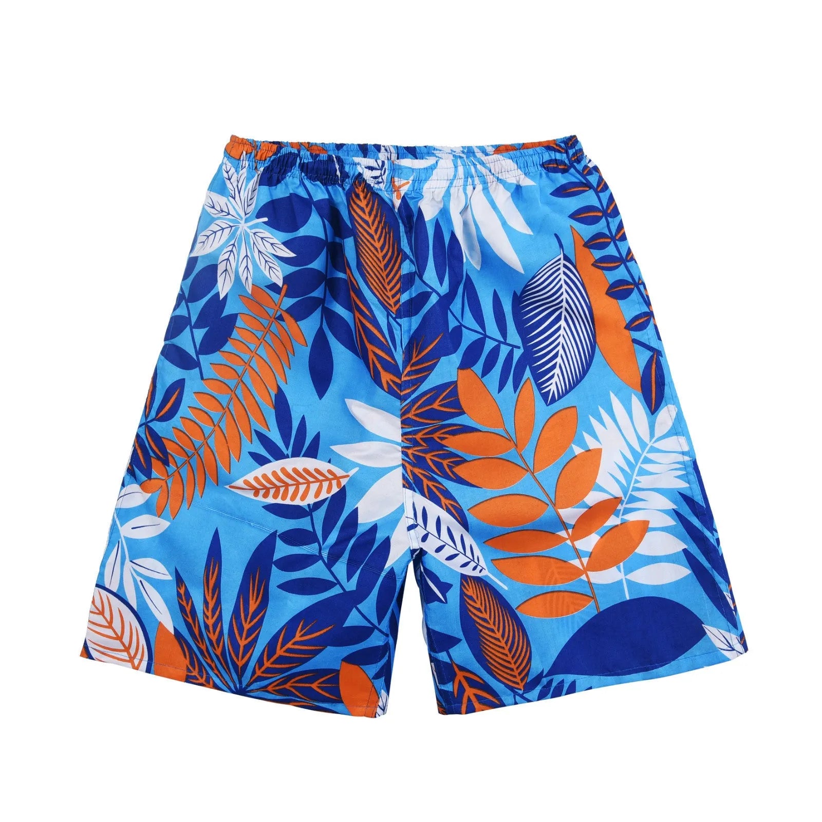 Men's floral print swimming trunks in polyester with five-point design