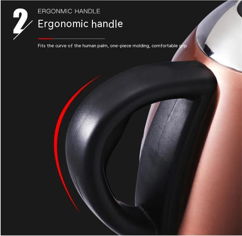 Stainless steel electric kettle with touch controls in gold colour option