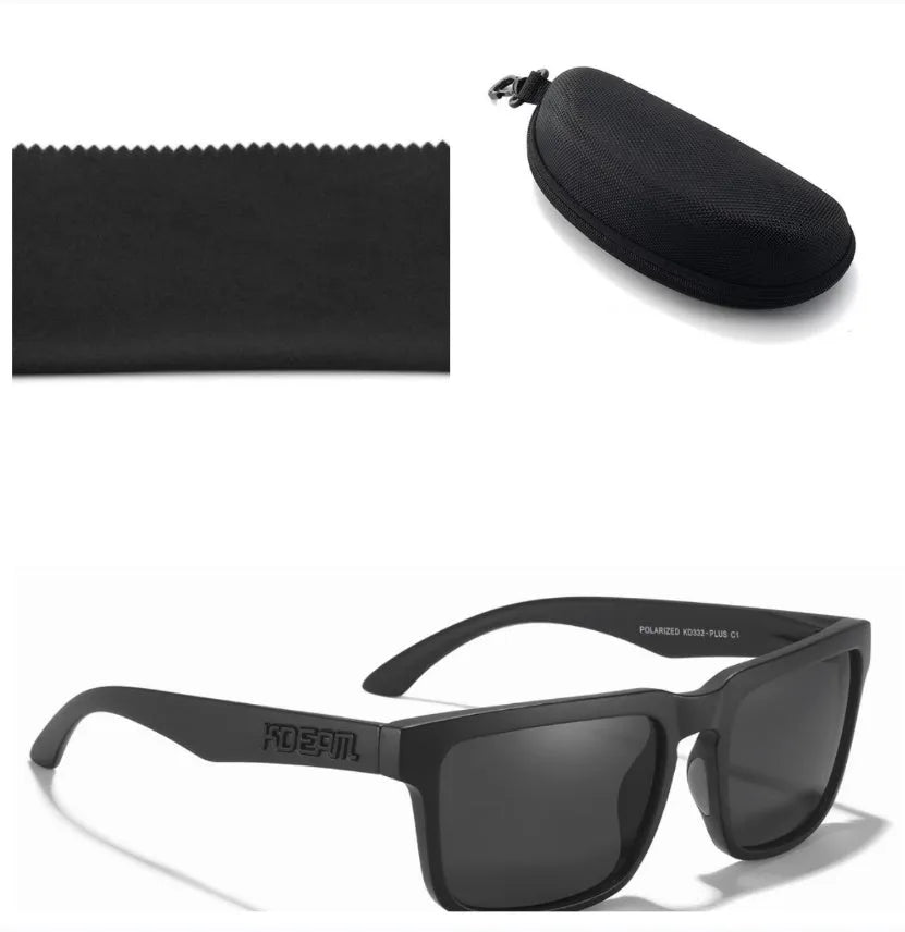 Polarized square sunglasses with TAC lens and PC frame in multiple colour options for outdoor use