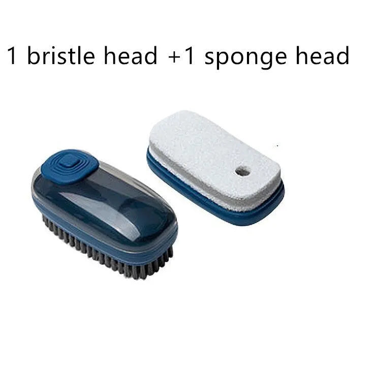 Automatic liquid cleaning brush with ergonomic ABS handle and replaceable brush head for household cleaning