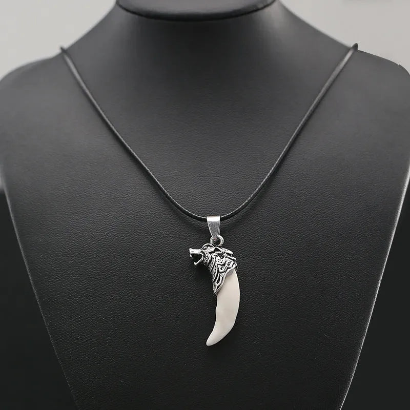 Vintage Korean alloy spike necklace for men in punk gothic chain style, three options available