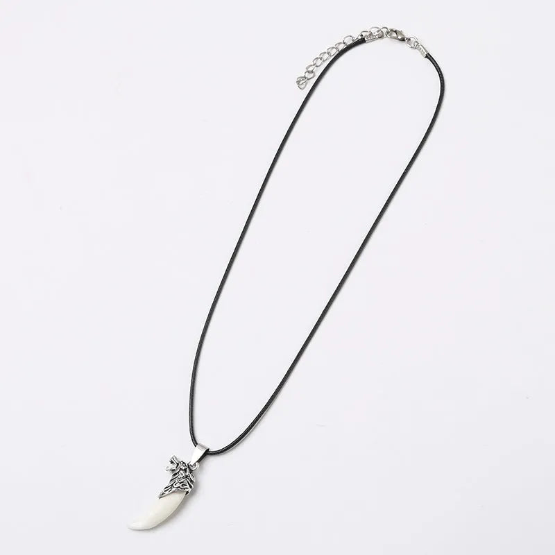 Vintage Korean alloy spike necklace for men in punk gothic chain style, three options available