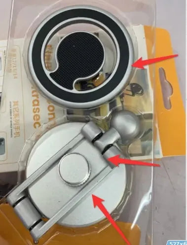 Telescopic folding car phone holder with magnetic suction mounting for dashboard installation