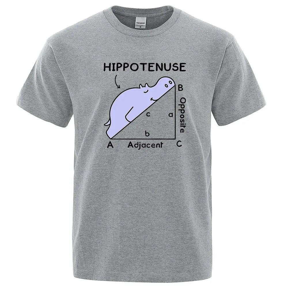 Hippotenuse Opposite Adjacent funny mathematics printed cotton t-shirt in loose fit with regular sleeves