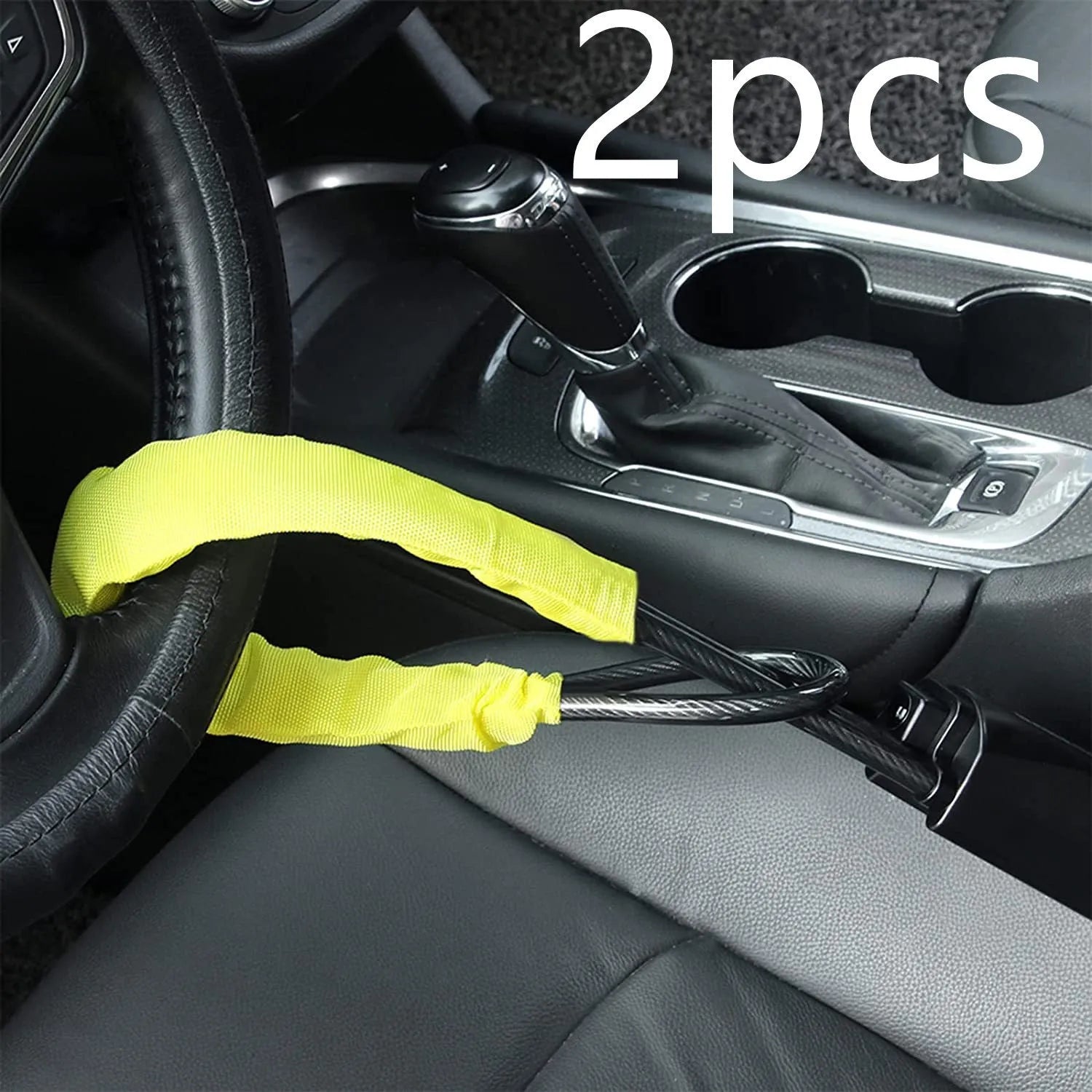 General Motors car steering wheel security lock with wire cable in red colour option