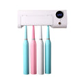 White wall-mounted smart toothbrush holder with UV sterilisation and USB charging port